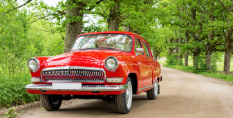 Luxury Vintage Car by One Side Taxi